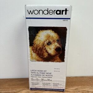 Wonderart Puppy Love Latch‎ Hook Kit 12" x 12" NEW